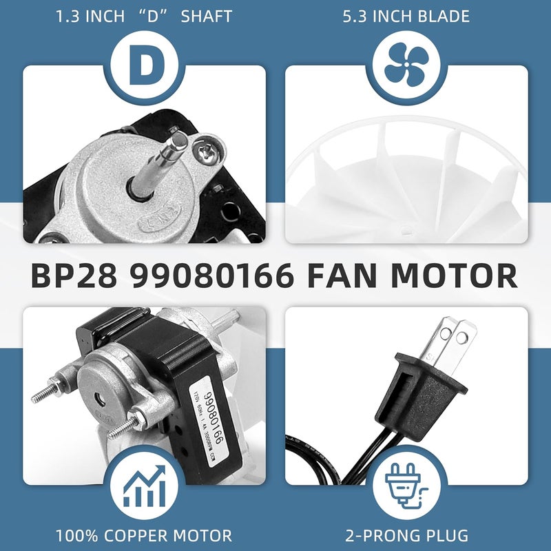 Fetechmate S99080166 BP28 Bathroom Vent Bath Fan Motor Kit Replacement YJF6178 Fit for Bro-an Nu-Tone 655 679 657 658 85n2 Exhaust Fan Motor 70cfm 1.4 Amp 3000RP 120V CCW - 1 Year Free Replacement by - Image 4